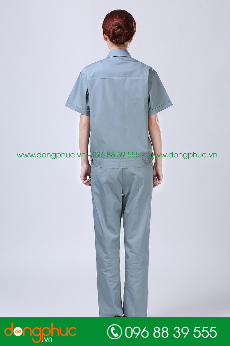 Mẫu bảo hộ màu ghi đậm cộc tay